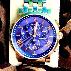 Michele Sport Sail Chronograph Blue Dial Watch